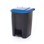 2Work Pedal Bin with Coloured Lid 50L Grey/Blue 380x410x560mm 2W10771