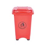 2Work Static Bin with Feet 50 Litre Red 2W10795