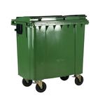 2Work Wheelie Bin 1100 Litre with Flat Lid Green 2W10858