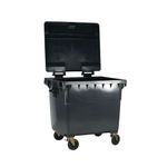 2Work Wheelie Bin 1100 Litre with Flat Lid Green 2W10858