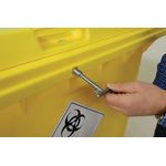 2Work Wheelie Bin Clinical Waste 80 Litre 2 Wheel Lock Yellow 2W10898