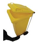 2Work Wheelie Bin Refuse 120 Litre 2 Wheel Pedal Yellow 2W10908