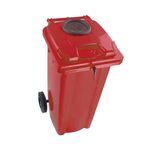 2Work Wheelie Bin 140 Litre with Bottle Bank Aperture and Lock 2W10929