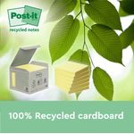 Post-it Notes Recycled Tower 76x76mm Cardboard Packaging Canary Yellow (Pack of 16) 654-1T
