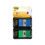 Post-it Index Tabs Green and Blue (100 Pack) 680-GB2