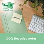 Post-it Recycled Notes 76x127mm 100 Sheets Cardboard Packaging Canary Yellow (Pack of 16) 655-1T