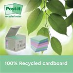 Post-it Recycled Notes Asst Colour 76x76mm 100 Pack of 16 654-1RPTN