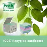 Post-it Recycled Ast Colour 76x127mm 100 Sheet Pack of 16 655-1RPTN