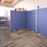 Floor standing fabric screen 1500mm high x 1200mm wide - blue