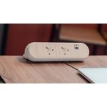 5 Star On Desk Power Module 2xUK Socket 1xUSB A+C PD/QC Charger 2m Lead White 20000015