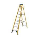 Werner 10 Tread Fibreglass Swingback Stepladder Yellow/Black 7161018