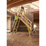 Werner 10 Tread Fibreglass Swingback Stepladder Yellow/Black 7161018