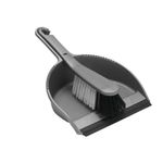 Addis Dustpan and Soft Brush Set Metallic Serrated Edge to Clean Brush Bristles 510390