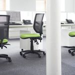 Altino mesh back PCB operator chair with fixed arms - blue
