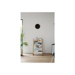Alba Literature Floor Display 8x2 Compartments A4 Natural Wood Frame White Compartments DDEXPO8W BC