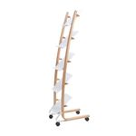 Alba Mobile Narrow Literature Display 5 Compartments A4 Natural Frame White Compartments DD5PMW BC