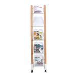 Alba Mobile Narrow Literature Display 5 Compartments A4 Natural Frame White Compartments DD5PMW BC