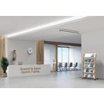 Alba Wall Display Unit 5 Compartments Natural Wood Frame White Compartments DDEXPOWALL BC