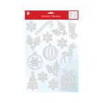 Giftmaker Flock Window Xmas Stickers White Pack of 24 XGIMDEC4A641