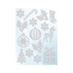 Giftmaker Flock Window Xmas Stickers White Pack of 24 XGIMDEC4A641