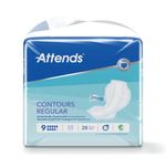 Attends Contours Incontinence Pads Size 9 Regular Pack of 28 201312