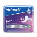 Attends Lady Incontinence Pads Size 6 Night Pack of 30 211939