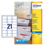 Avery Inkjet Address Labels QuickDRY 63.5x38.1mm 21 Per Sheet White (Pack of 525) J8160-25