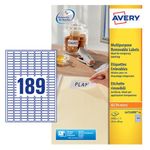 Avery Laser Mini Labels 25.4x10mm 189 per sheet White (Pack of 4725) L4731REV-25