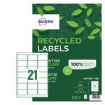 Avery Laser Label Recycled 21 Per Sheet Wht (Pack of 2100) LR7160-100