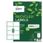 Avery Laser Labels Recycled 8 Per Sheet White (Pack of 800) LR7165-100