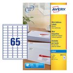 Avery Inkjet Mini Labels 38.1x21.2mm 65 Per Sheet White (Pack of 1625) J8651-25