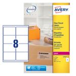 Avery Laser Label 99.1x67.7mm 8 Per Sheet Clear (Pack of 200) L7565-25