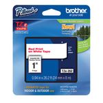 Brother P-Touch TZe Lam Tape Cassette 24mm x 8m Red on White Tape TZE252