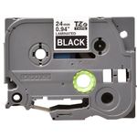 Brother P-Touch TZe Lam Tape Cassette 24mm x 8mm White on Black Tape TZE355