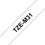 Brother P-Touch TZe Lam Tape Cassette 12mm x 8m Black on Clear Matte Effect Tape TZEM31