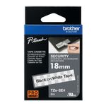 Brother P-Touch TZe Security Labelling Tape Cassette 18mm x 8m Black on White Tape TZESE4