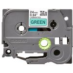 Brother P-Touch TZe Lam Tape Cassette 24mm x 8m Black on Green Tape TZE751