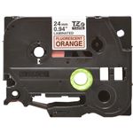 Brother P-Touch TZe Lam Tape Cassette 24mm x 8m Black on Fluorescent Orange Tape TZEB51