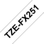 Brother P-Touch TZe Lam Tape Cassette 24mmx8m Black/White Flexible ID Labelling Tape TZEFX251