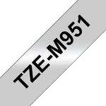 Brother P-Touch TZe Lam Tape Cassette 24mm x 8m Black on Matte Silver Tape TZEM951