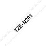 Brother P-Touch TZe Non-Lam Tape Cassette 3.5mm x 8m Black on White Tape TZEN201