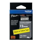 Brother P-Touch TZe Lam Tape Cassette 12mm x 8m Black On Yellow Tape TZES631