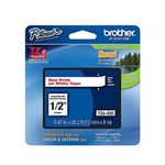 Brother P-Touch TZe Lam Tape Cassette 12mm x 8m Red on White Tape TZE232