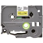 Brother P-Touch TZe Lam Tape Cassette 24mm x 8m Black on Yellow Tape TZE651