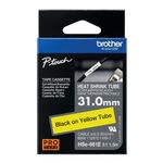 Brother HSe Heat Shrink Tube Tape Cassette 31.0mm x 1.5m Black on Yellow HSe661E