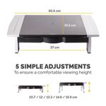 Fellowes Office Suites Standard Height Adjustable Monitor Stand Black/Silver 8031101