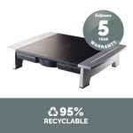 Fellowes Office Suites Standard Height Adjustable Monitor Stand Black/Silver 8031101