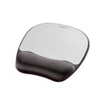 Fellowes Memory Foam Mouse Pad Wrist Support Black/Silver 9175801