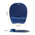 Fellowes Memory Foam Mouse Pad Wrist Support Sapphire Blue 9172801