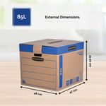 Bankers Box SmoothMove FastFold Removal Box Large 85 Litre Brown/Blue (Pack of 5) 6205301